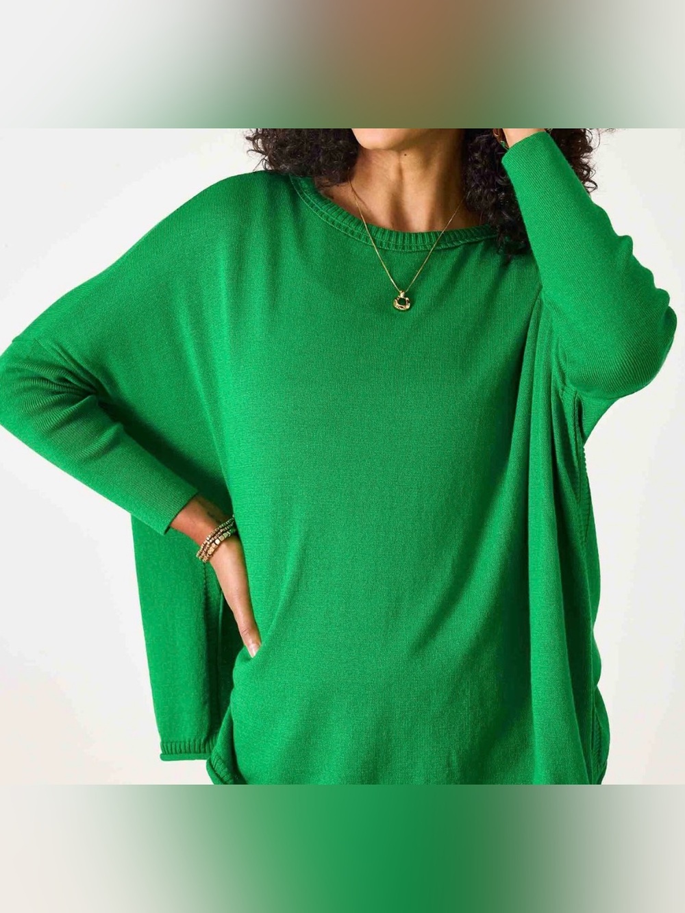 Mersea Catalina Green Crewneck Lightweight Sweater